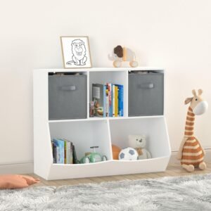 5-Compartment Wooden Toy Storage Cabinet