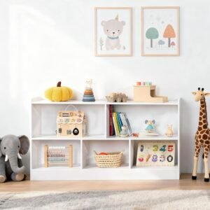 Five-Compartment Wooden Toy Shelf (Open Style)